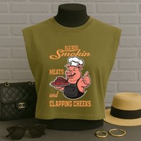 Smoking Meats And Clapping Cheeks Garment-Dyed Women's Muscle Tee