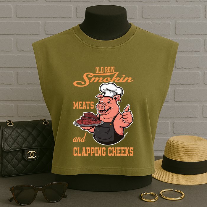Smoking Meats And Clapping Cheeks Garment-Dyed Women's Muscle Tee