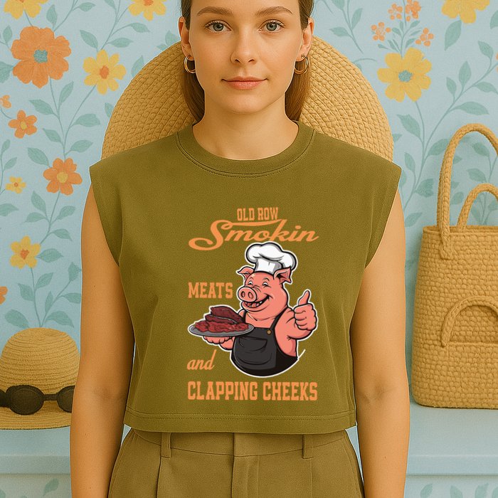 Smoking Meats And Clapping Cheeks Garment-Dyed Women's Muscle Tee