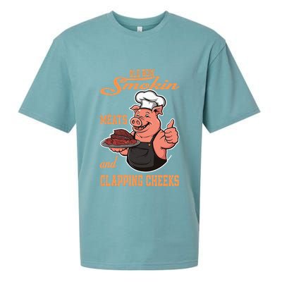 Smoking Meats And Clapping Cheeks Sueded Cloud Jersey T-Shirt