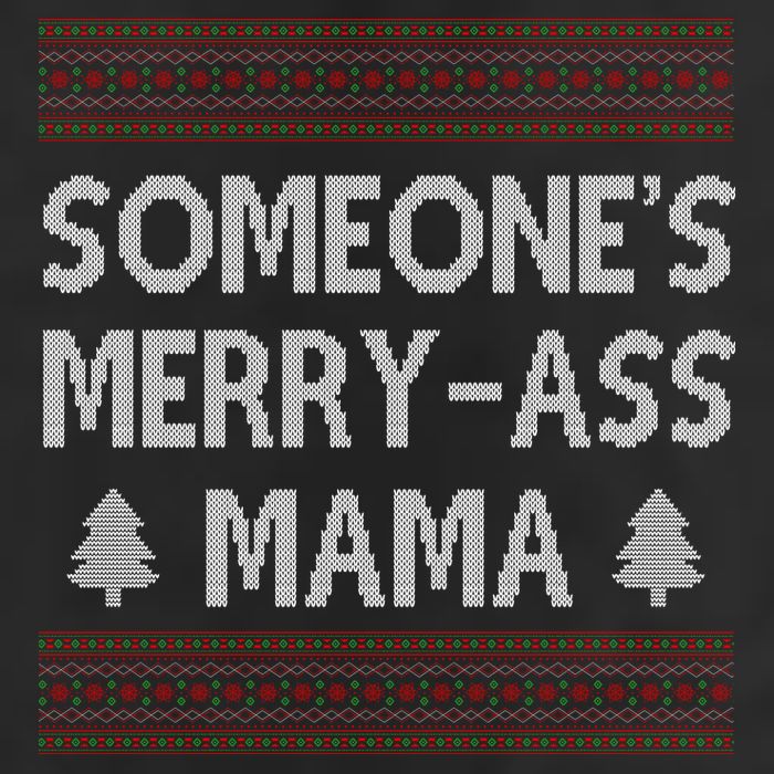 Somones Merry Ass Mama Funny Ugly Christmas 7 Panel Mesh Trucker Snapback Hat