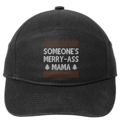 Somones Merry Ass Mama Funny Ugly Christmas 7-Panel Snapback Hat