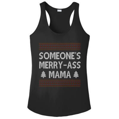 Somones Merry Ass Mama Funny Ugly Christmas Ladies PosiCharge Competitor Racerback Tank