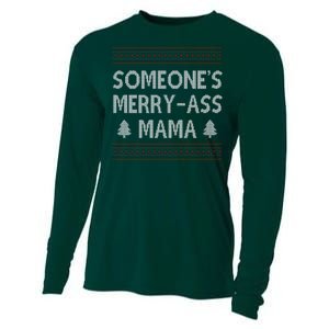 Somones Merry Ass Mama Funny Ugly Christmas Cooling Performance Long Sleeve Crew