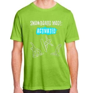 Snowboard Mode Activated Fun Winter Sports Snowboarding Adult ChromaSoft Performance T-Shirt