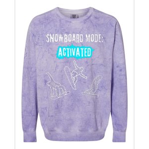 Snowboard Mode Activated Fun Winter Sports Snowboarding Colorblast Crewneck Sweatshirt