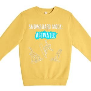 Snowboard Mode Activated Fun Winter Sports Snowboarding Premium Crewneck Sweatshirt