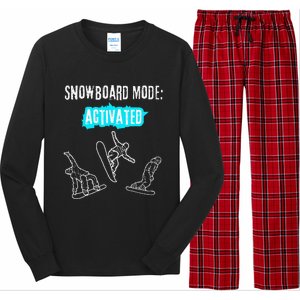 Snowboard Mode Activated Fun Winter Sports Snowboarding Long Sleeve Pajama Set