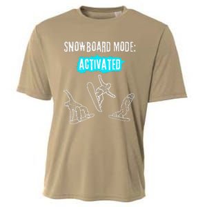 Snowboard Mode Activated Fun Winter Sports Snowboarding Cooling Performance Crew T-Shirt