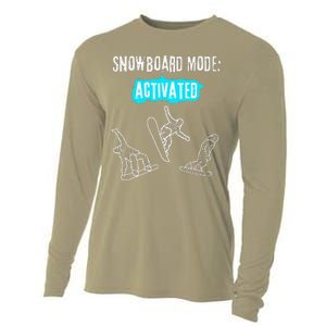 Snowboard Mode Activated Fun Winter Sports Snowboarding Cooling Performance Long Sleeve Crew