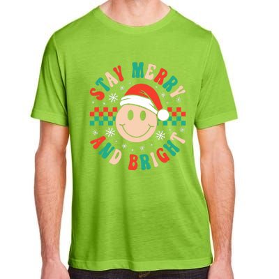 Stay Merry And Bright Retro Groovy Christmas Adult ChromaSoft Performance T-Shirt