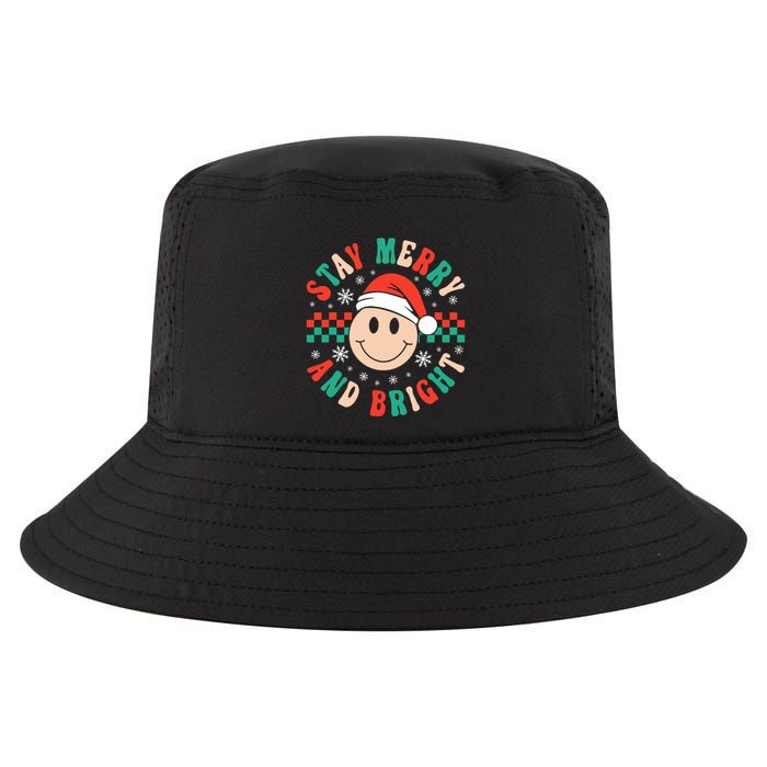 Stay Merry And Bright Retro Groovy Christmas Cool Comfort Performance Bucket Hat