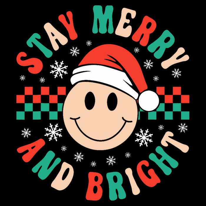 Stay Merry And Bright Retro Groovy Christmas Flexfit Unipanel Trucker Cap