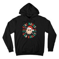 Stay Merry And Bright Retro Groovy Christmas Hoodie