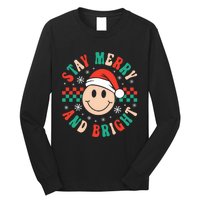 Stay Merry And Bright Retro Groovy Christmas Long Sleeve Shirt