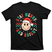 Stay Merry And Bright Retro Groovy Christmas T-Shirt