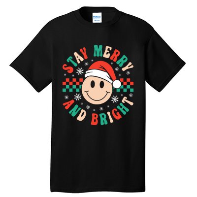 Stay Merry And Bright Retro Groovy Christmas Tall T-Shirt