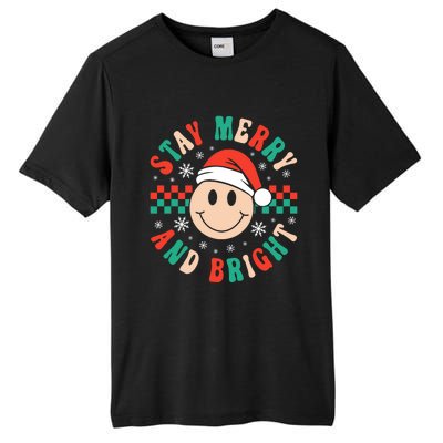 Stay Merry And Bright Retro Groovy Christmas Tall Fusion ChromaSoft Performance T-Shirt