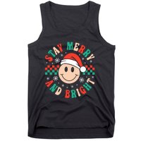 Stay Merry And Bright Retro Groovy Christmas Tank Top