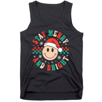 Stay Merry And Bright Retro Groovy Christmas Tank Top