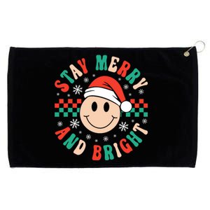 Stay Merry And Bright Retro Groovy Christmas Grommeted Golf Towel