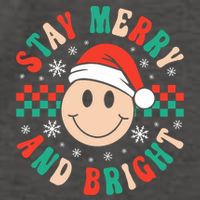 Stay Merry And Bright Retro Groovy Christmas Vector Backpack