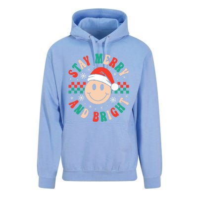 Stay Merry And Bright Retro Groovy Christmas Unisex Surf Hoodie