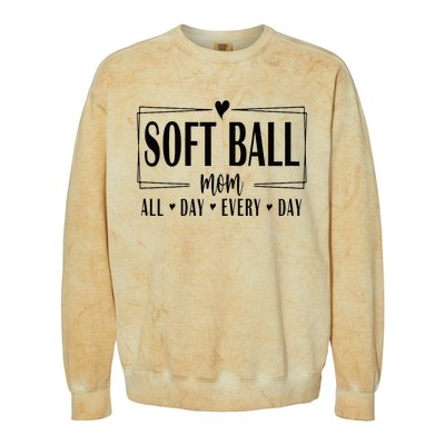 Softball Mom All Day Everyday Softball Mom Era Mothers Day Colorblast Crewneck Sweatshirt