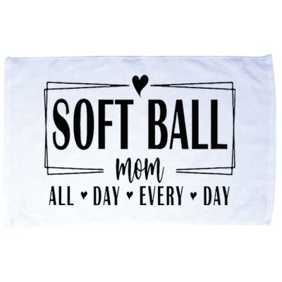 Softball Mom All Day Everyday Softball Mom Era Mothers Day Microfiber Hand Towel