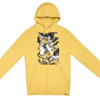 Saint Michael Archangel Angel Catholic Patron Gift Premium Pullover Hoodie