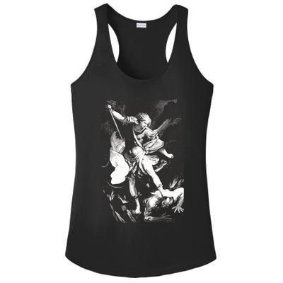 Saint Michael Archangel Angel Catholic Patron Gift Ladies PosiCharge Competitor Racerback Tank