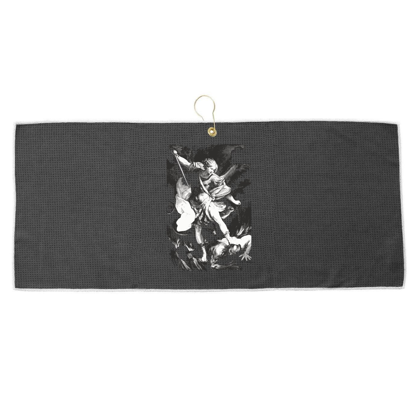 Saint Michael Archangel Angel Catholic Patron Gift Large Microfiber Waffle Golf Towel