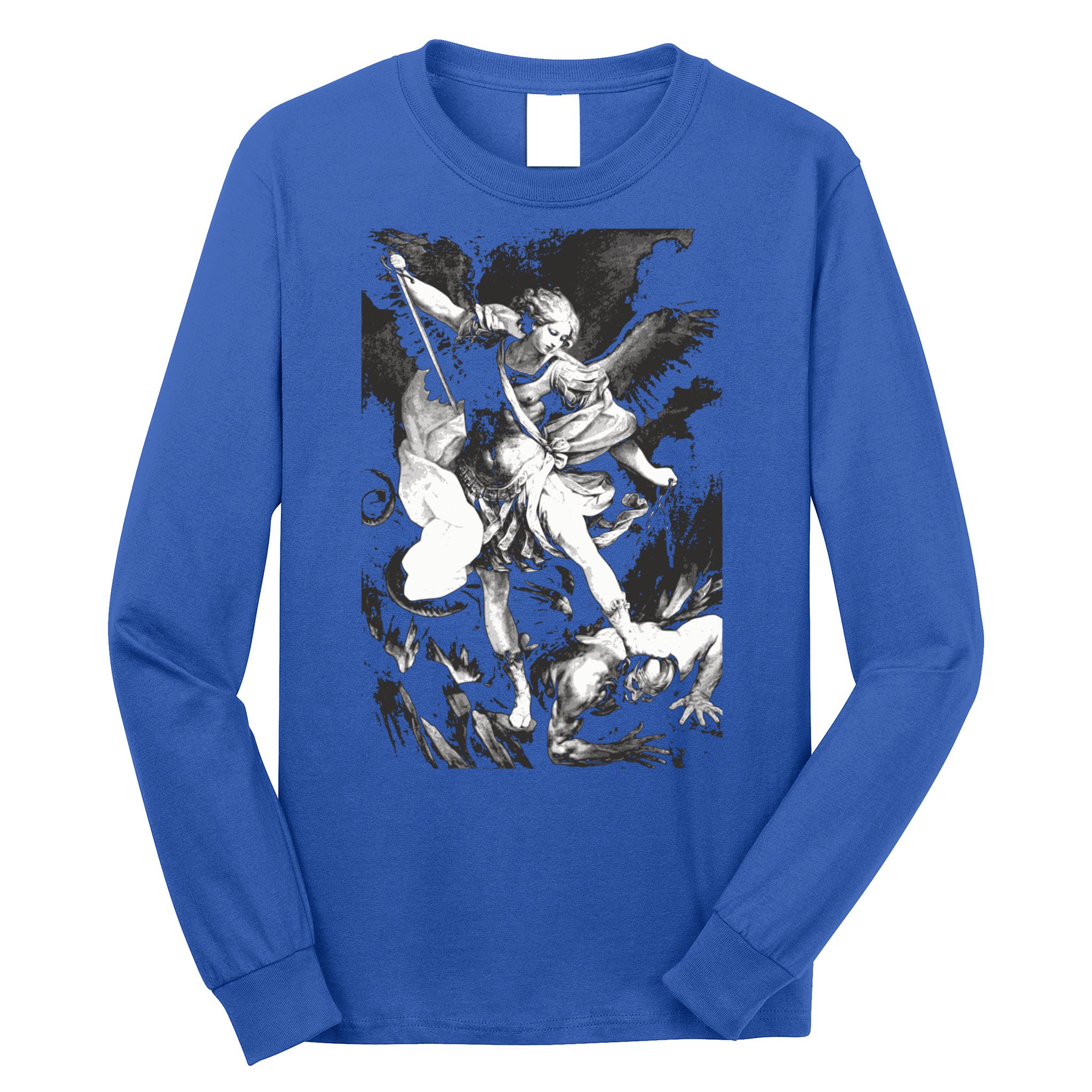 Saint Michael Archangel Angel Catholic Patron Gift Long Sleeve Shirt