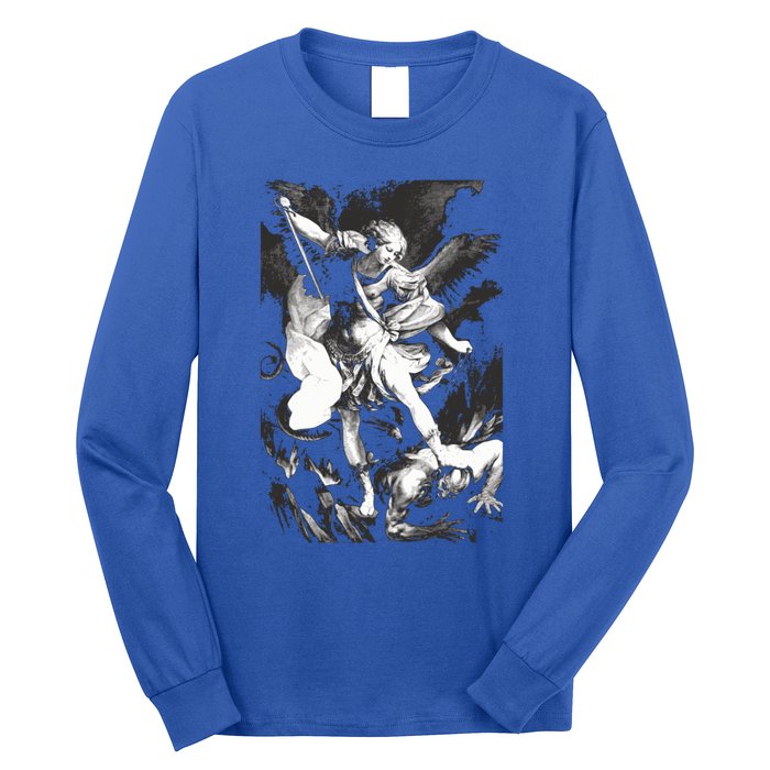 Saint Michael Archangel Angel Catholic Patron Gift Long Sleeve Shirt