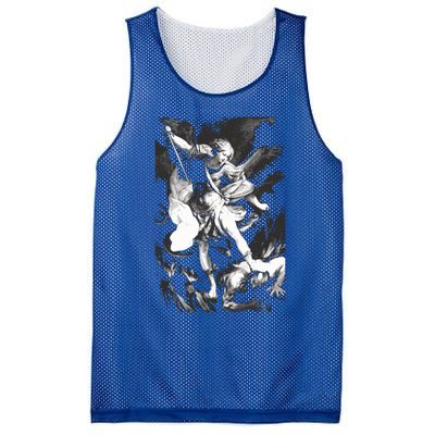 Saint Michael Archangel Angel Catholic Patron Gift Mesh Reversible Basketball Jersey Tank