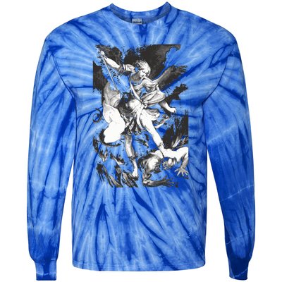 Saint Michael Archangel Angel Catholic Patron Gift Tie-Dye Long Sleeve Shirt