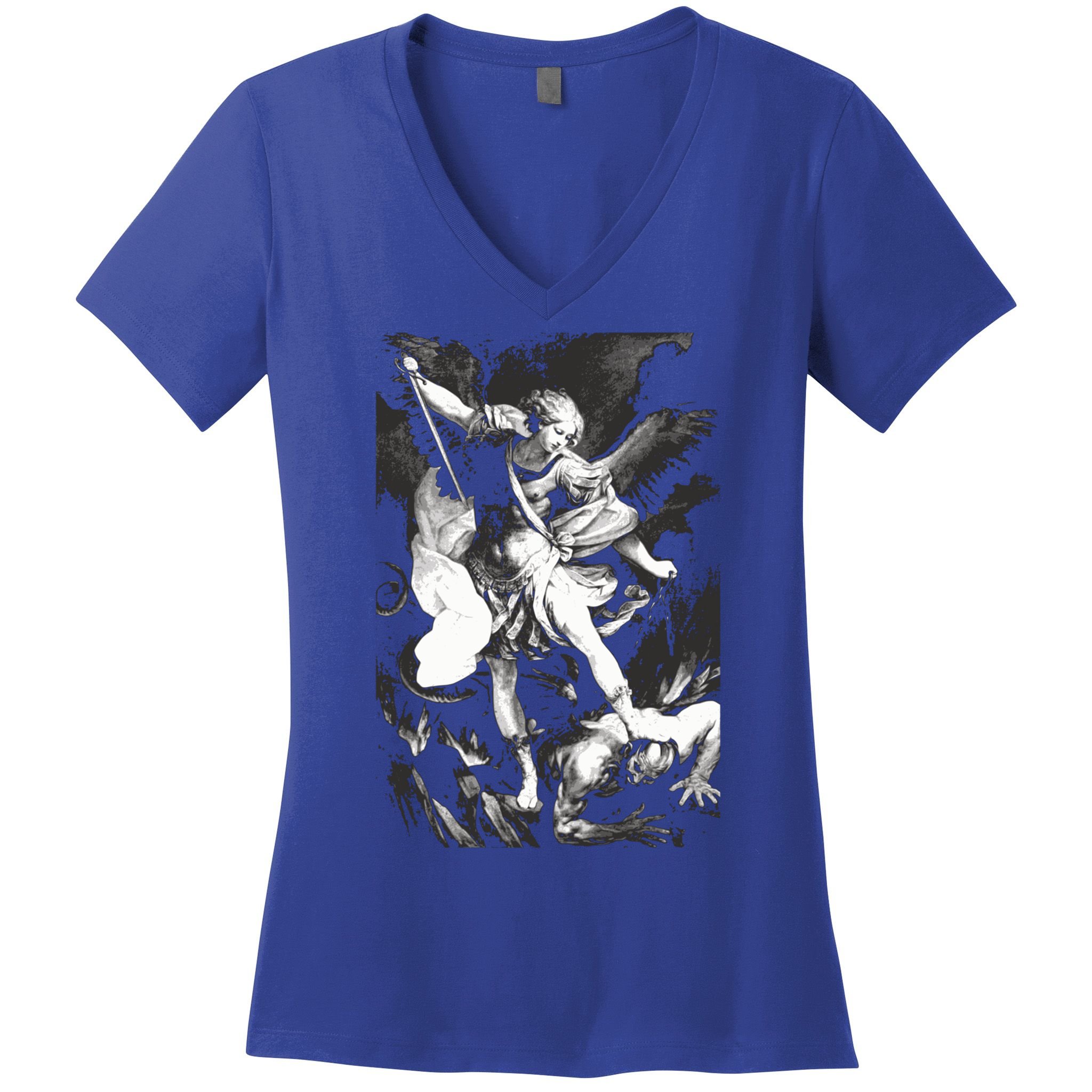 Saint Michael Archangel Angel Catholic Patron Gift Women's V-Neck T-Shirt