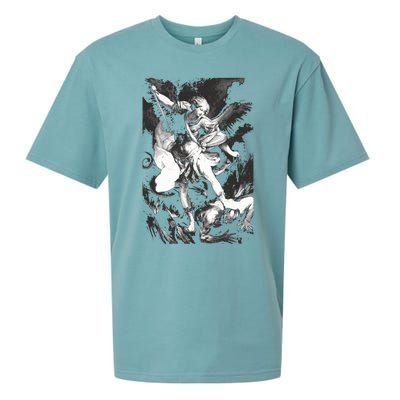 Saint Michael Archangel Angel Catholic Patron Gift Sueded Cloud Jersey T-Shirt