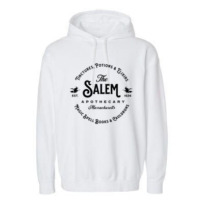 Salem Massachusetts Apothecary Vintage Salem Est 1626 Witch Great Gift Garment-Dyed Fleece Hoodie