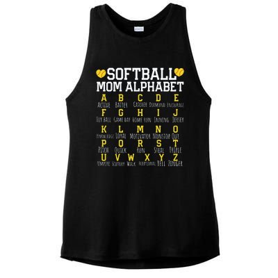 Softball Mom Alphabet Sporty Family Ladies PosiCharge Tri-Blend Wicking Tank