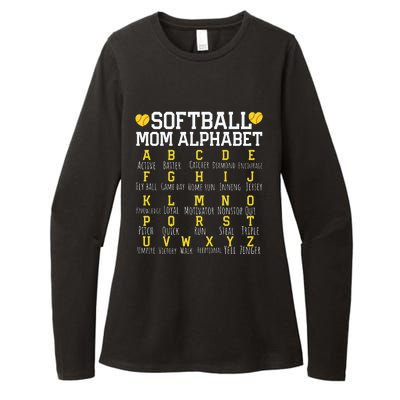 Softball Mom Alphabet Sporty Family Womens CVC Long Sleeve Shirt