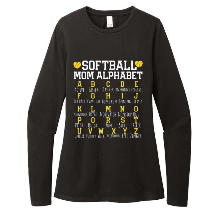 Softball Mom Alphabet Sporty Family Womens CVC Long Sleeve Shirt