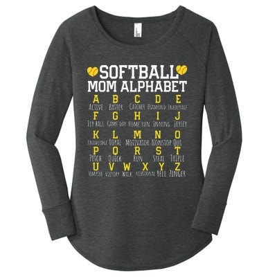 Softball Mom Alphabet Sporty Family Women's Perfect Tri Tunic Long Sleeve Shirt