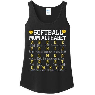 Softball Mom Alphabet Sporty Family Ladies Essential Tank