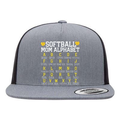 Softball Mom Alphabet Sporty Family Flat Bill Trucker Hat