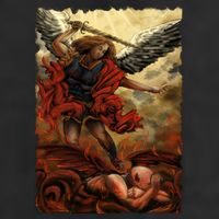 Saint Michael ArchAngel Painting 7 Panel Mesh Trucker Snapback Hat