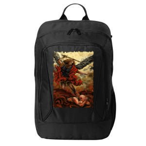 Saint Michael ArchAngel Painting City Backpack