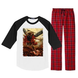 Saint Michael ArchAngel Painting Raglan Sleeve Pajama Set