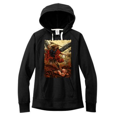 Saint Michael ArchAngel Painting Women's Fleece Hoodie