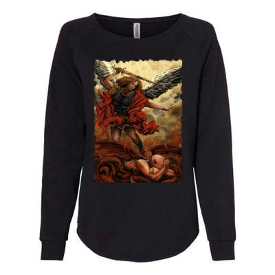 Saint Michael ArchAngel Painting Womens California Wash Sweatshirt